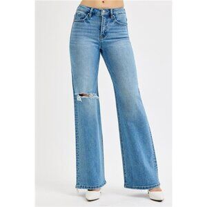 RISEN Full Size‎ Distressed Wide Leg Jeans Plus Size